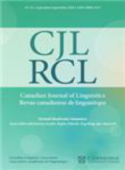 Canadian Journal Of Linguistics-revue Canadienne De Linguistique雜志